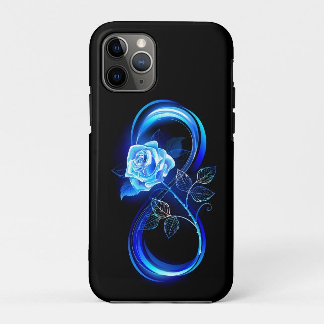 Glowing infinity with blue rose Case-Mate iPhone case (Back)