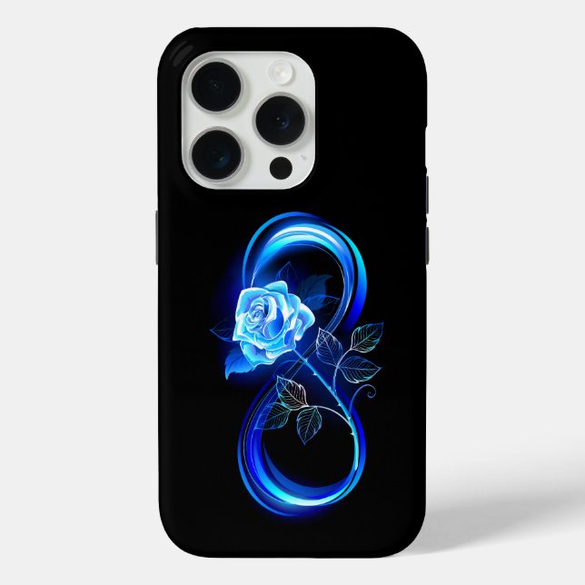 Glowing infinity with blue rose Case-Mate iPhone case (Back)