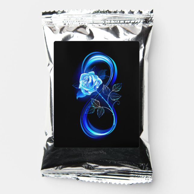 Glowing infinity with blue rose coffee drink mix (Front)