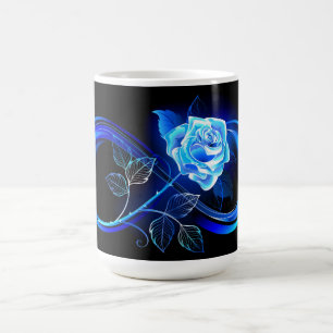 Glowing infinity with blue rose color morph mug