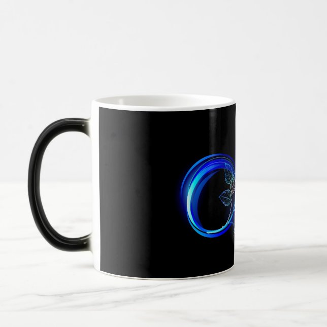 Glowing infinity with blue rose color morph mug  (Left)