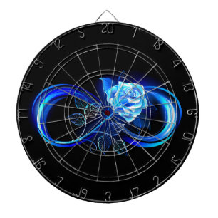 Glowing infinity with blue rose dart board