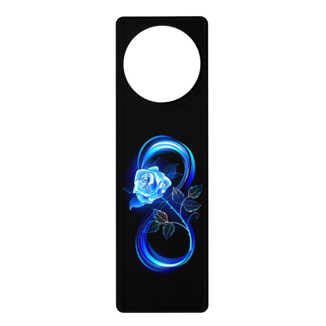 Glowing infinity with blue rose door hanger (Front)