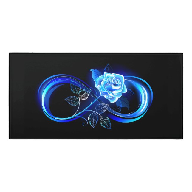Glowing infinity with blue rose door sign (Classic Front)