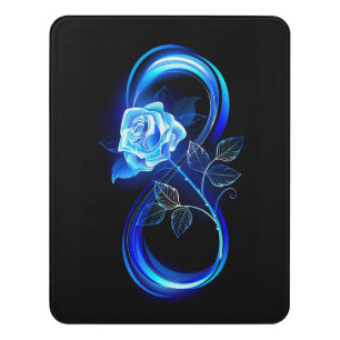 Glowing infinity with blue rose door sign