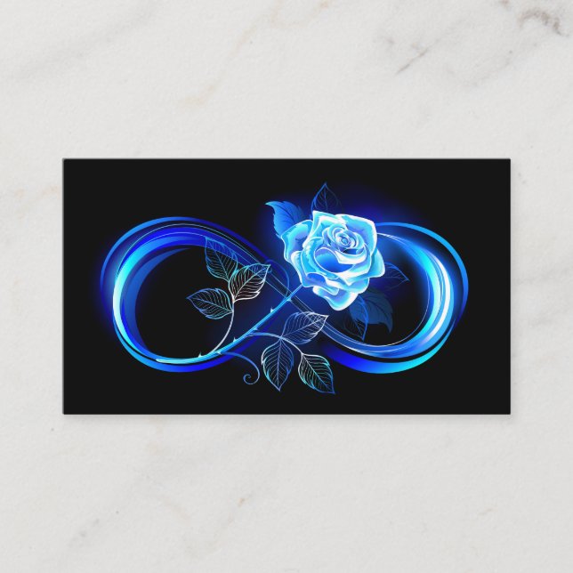 Glowing infinity with blue rose enclosure card (Front)