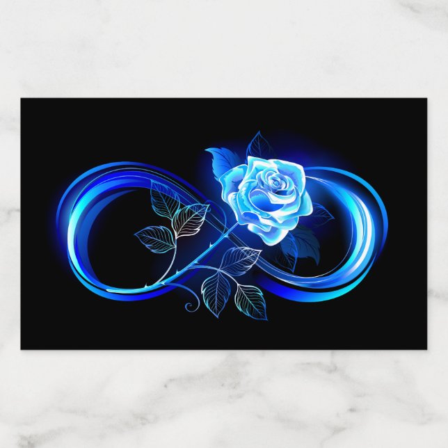 Glowing infinity with blue rose envelope liner (Design)