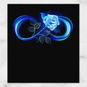 Glowing infinity with blue rose envelope liner