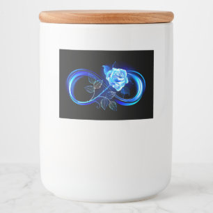 Glowing infinity with blue rose food label