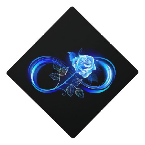 Glowing infinity with blue rose