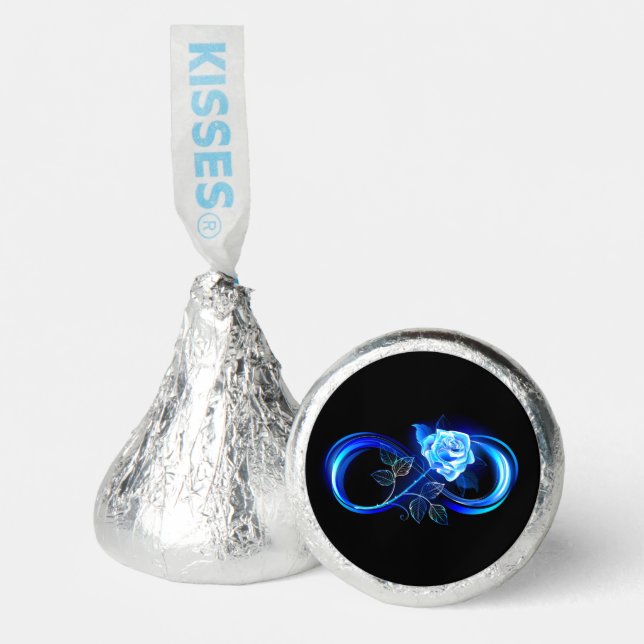 Glowing infinity with blue rose hershey®'s kisses® (Front)
