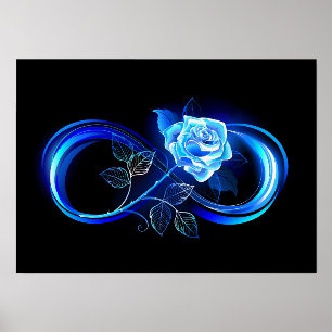 Glowing infinity with blue rose holder