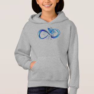 Glowing infinity with blue rose hoodie