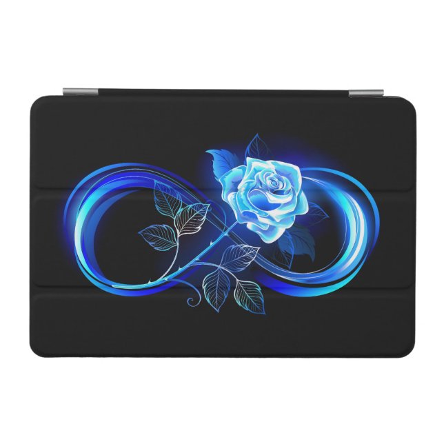 Glowing infinity with blue rose iPad mini cover (Horizontal)