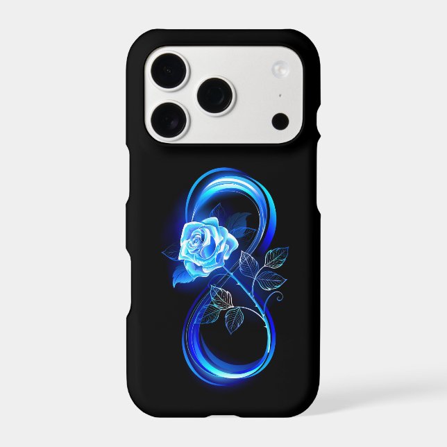 Glowing infinity with blue rose iphone case (Back)