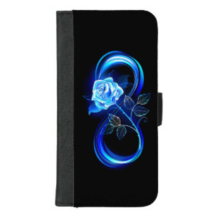 Glowing infinity with blue rose iPhone 8/7 plus wallet case