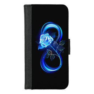 Glowing infinity with blue rose iPhone 8/7 wallet case