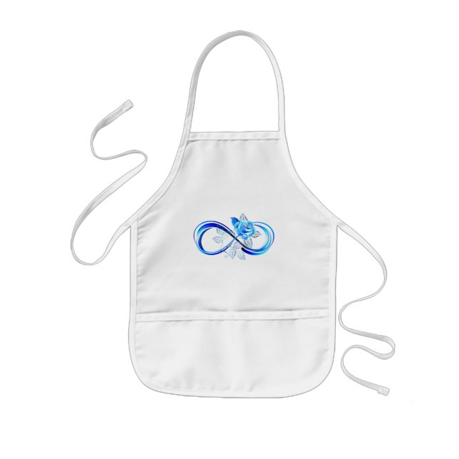 Glowing infinity with blue rose kids' apron (Front)