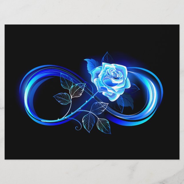 Glowing infinity with blue rose letterhead (Front)