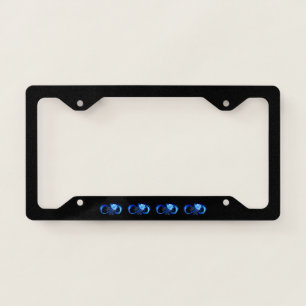 Glowing infinity with blue rose license plate frame