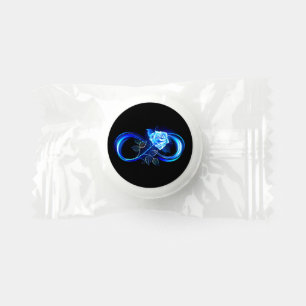 Glowing infinity with blue rose life saver® mints