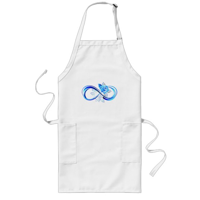 Glowing infinity with blue rose long apron (Front)