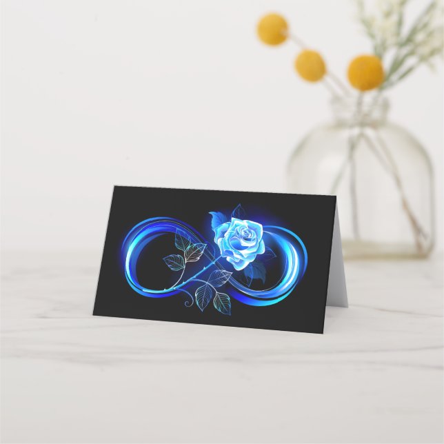 Glowing infinity with blue rose loyalty card (Front)