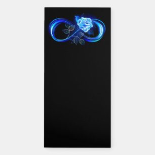 Glowing infinity with blue rose magnetic notepad
