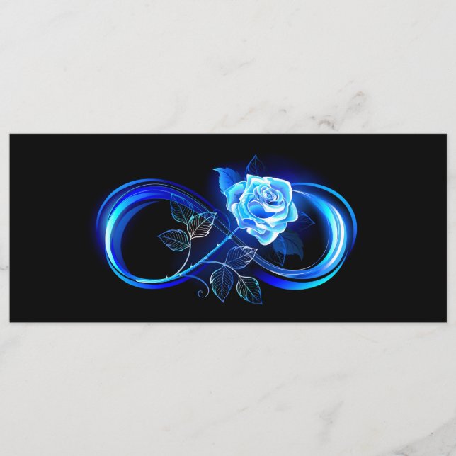 Glowing infinity with blue rose menu (Front)