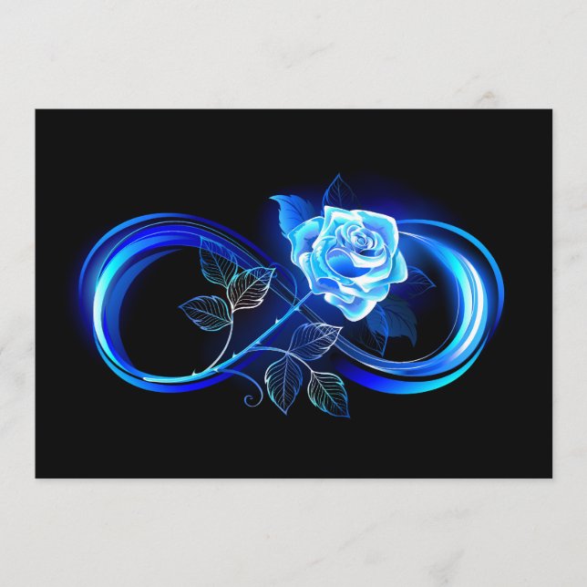 Glowing infinity with blue rose menu (Front)