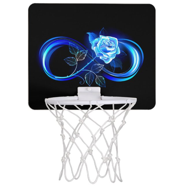Glowing infinity with blue rose mini basketball hoop (Front)