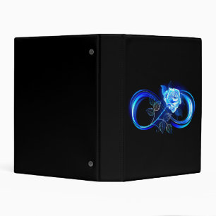 Glowing infinity with blue rose mini binder