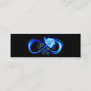 Glowing infinity with blue rose mini business card