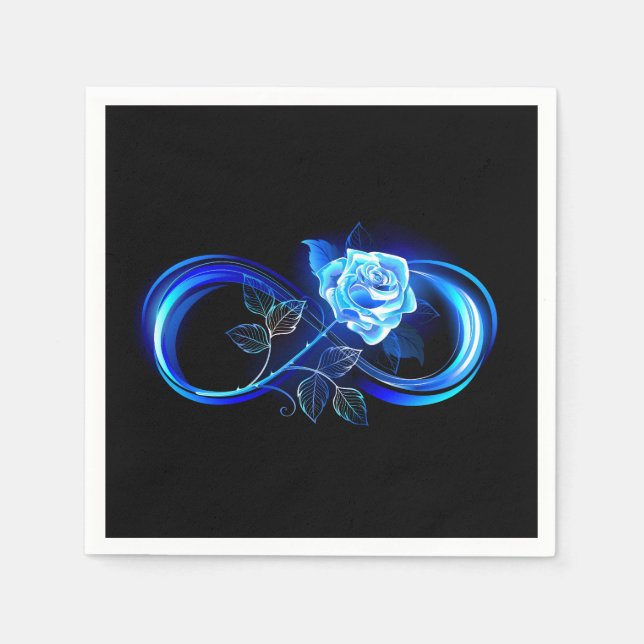 Glowing infinity with blue rose napkins (Front)