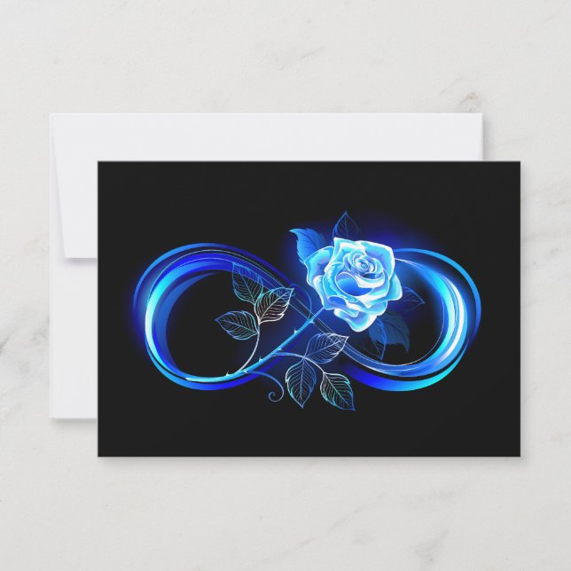 Glowing infinity with blue rose note card (Front)