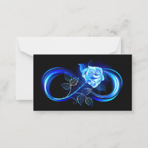Glowing infinity with blue rose note card