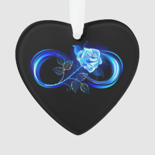 Glowing infinity with blue rose ornament