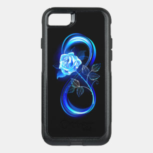 Glowing infinity with blue rose OtterBox commuter iPhone SE/8/7 case