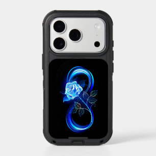 Glowing infinity with blue rose iPhone 17 pro case