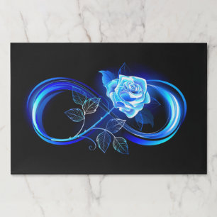 Glowing infinity with blue rose paper pad