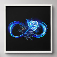 Glowing infinity with blue rose