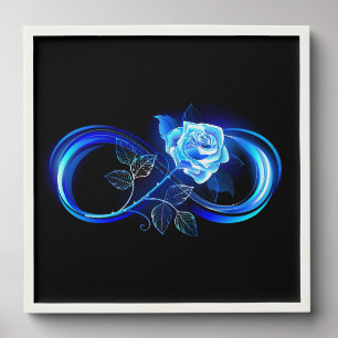 Glowing infinity with blue rose peel and stick photo tile