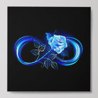 Glowing infinity with blue rose