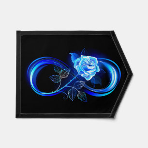Glowing infinity with blue rose pennant