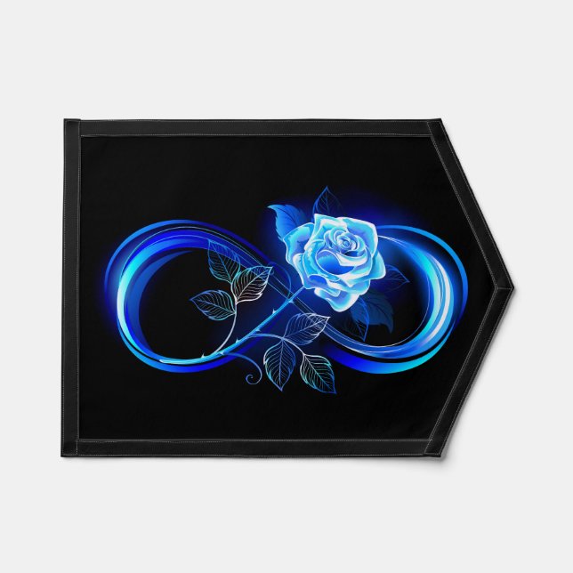 Glowing infinity with blue rose pennant (Front)