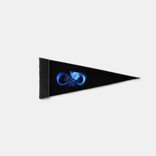 Glowing infinity with blue rose pennant flag