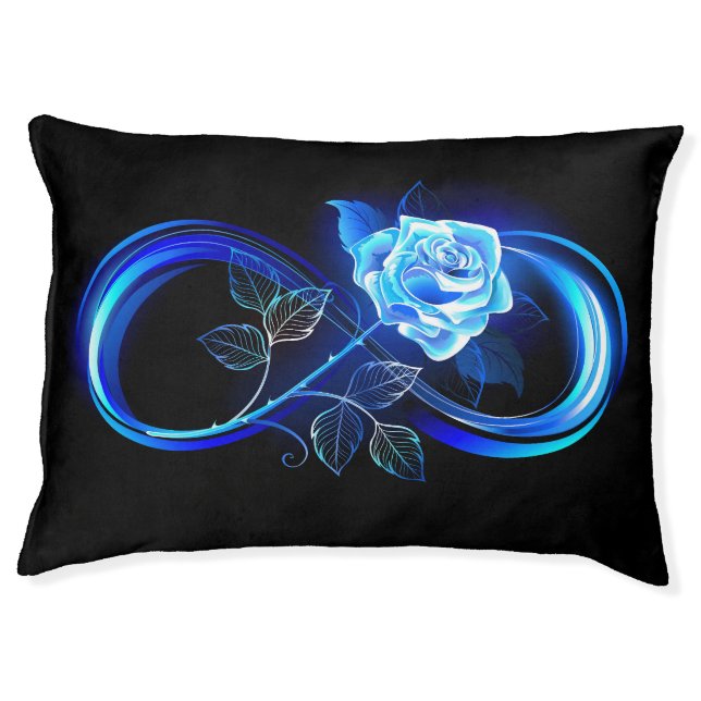 Glowing infinity with blue rose pet bed (Front)