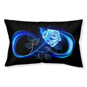 Glowing infinity with blue rose pet bed