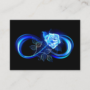 Glowing infinity with blue rose place card