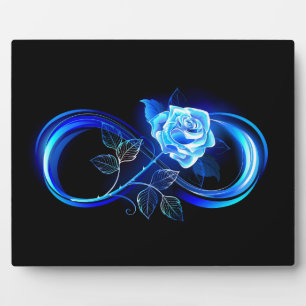 Glowing infinity with blue rose plaque